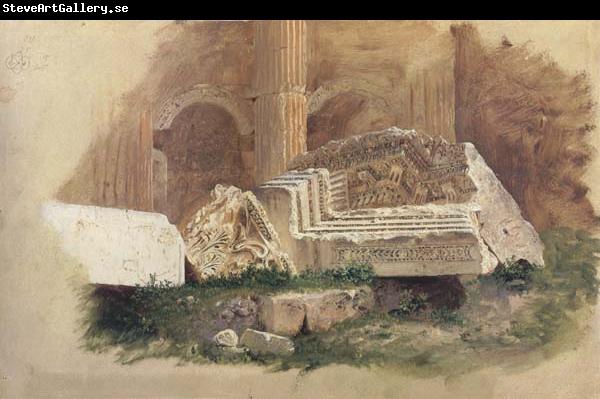 Frederic E.Church Interior of the Temple of Bacchus,Baalbek,Syria